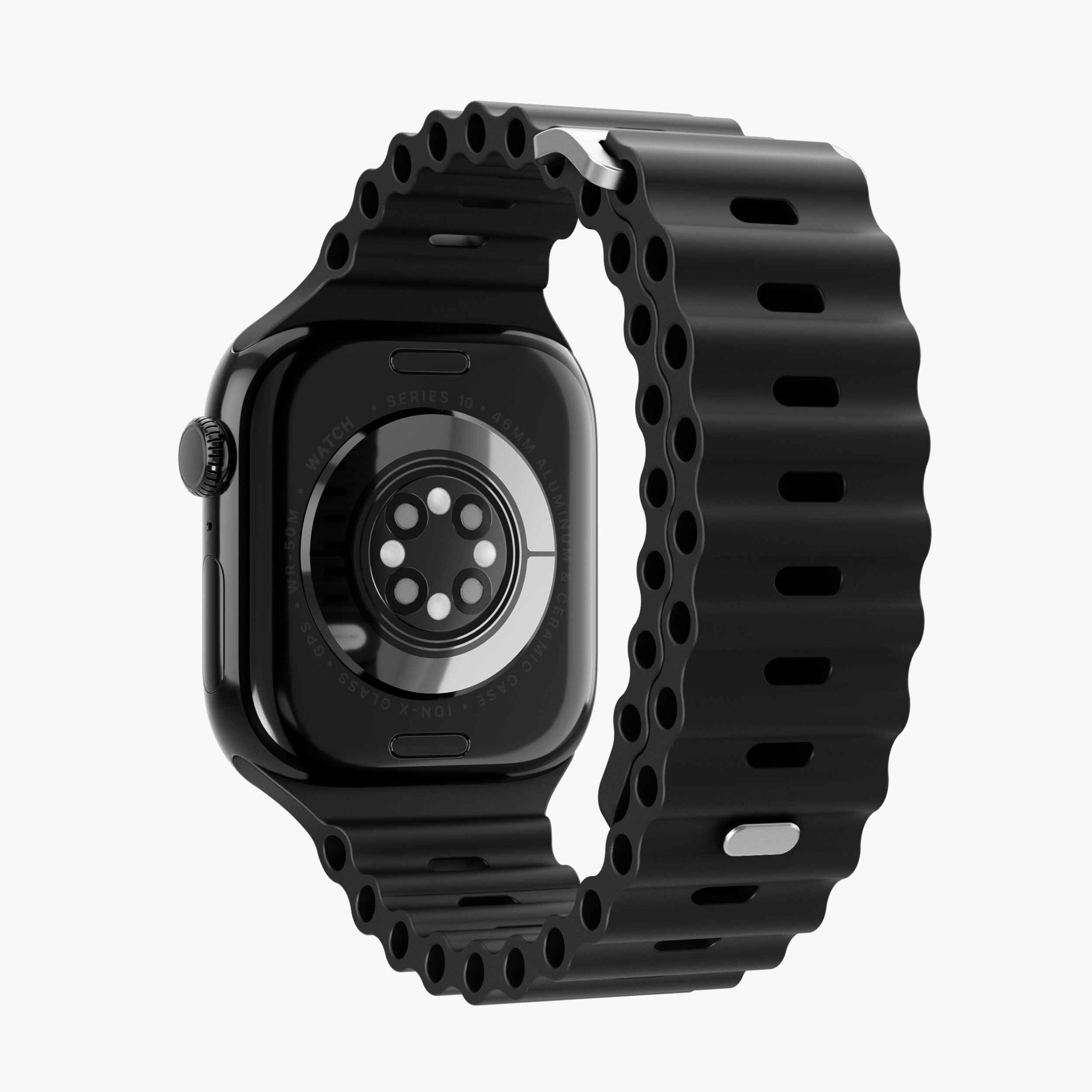 Wave Band 2 – wasserabweisendes Apple Watch Sportarmband mit Druckknopf- und G-Hakenverschluss