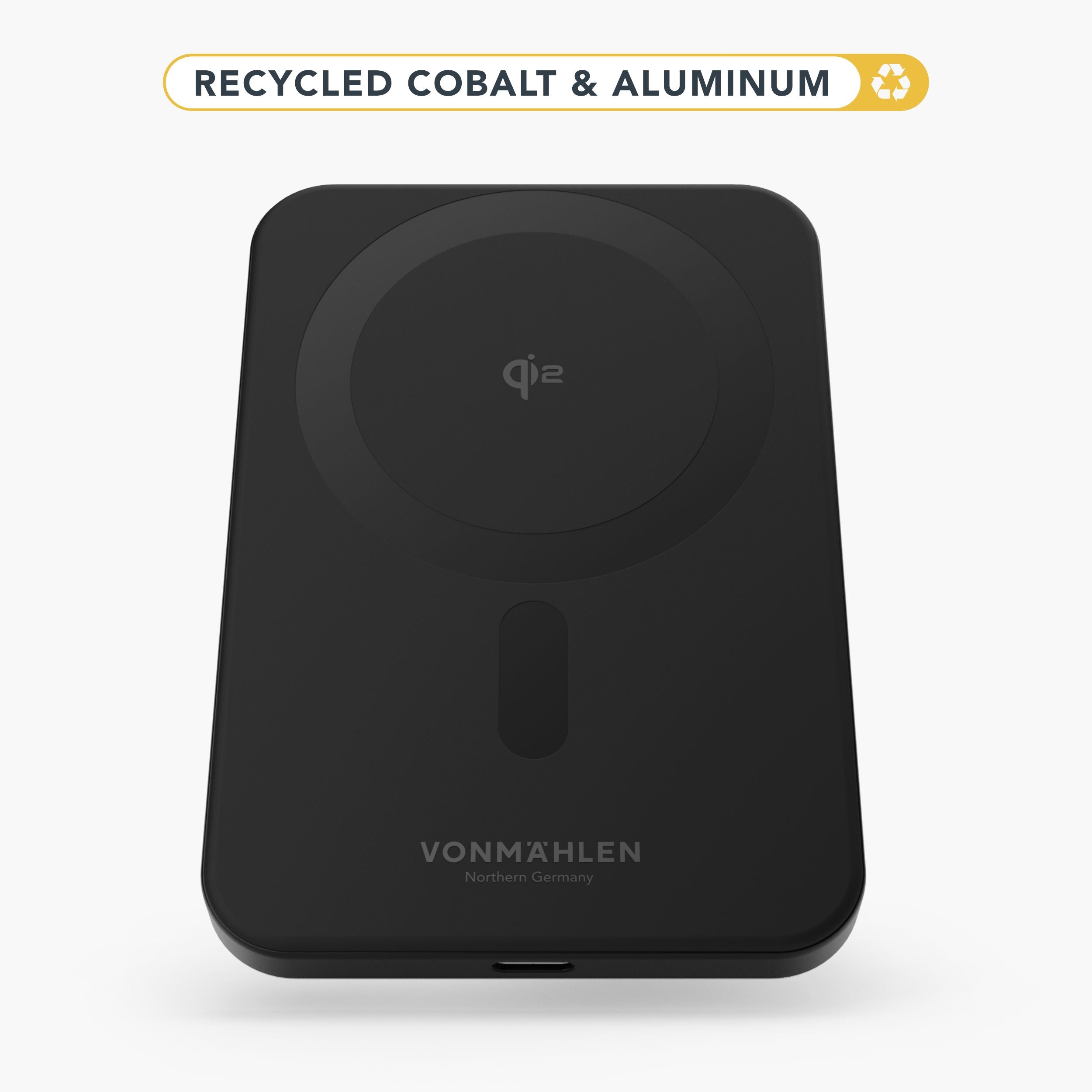 Evergreen Mag – magnetische QI2 Powerbank mit 5000 mAh aus recyceltem Material