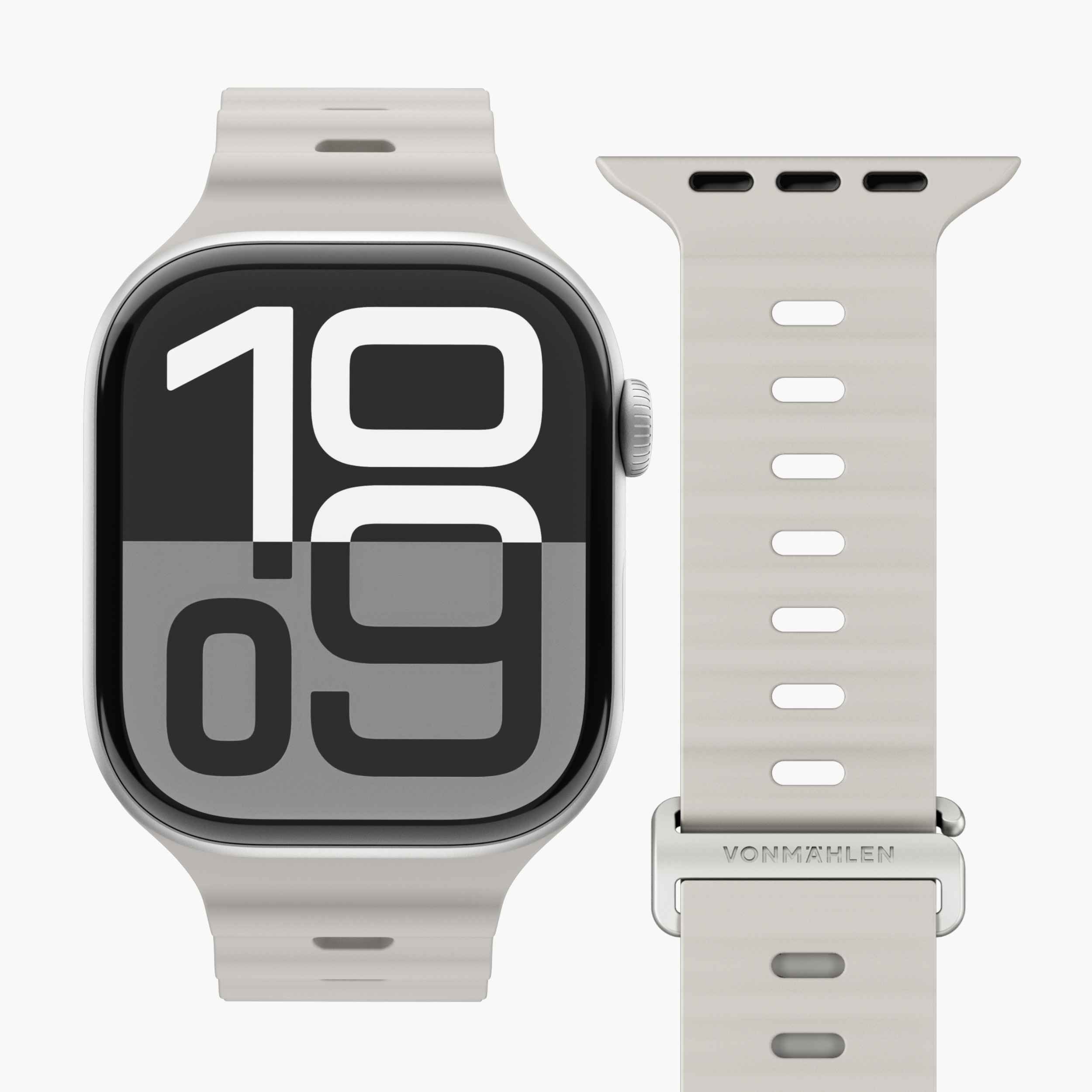 Wave Band 2 – wasserabweisendes Apple Watch Sportarmband mit Druckknopf- und G-Hakenverschluss