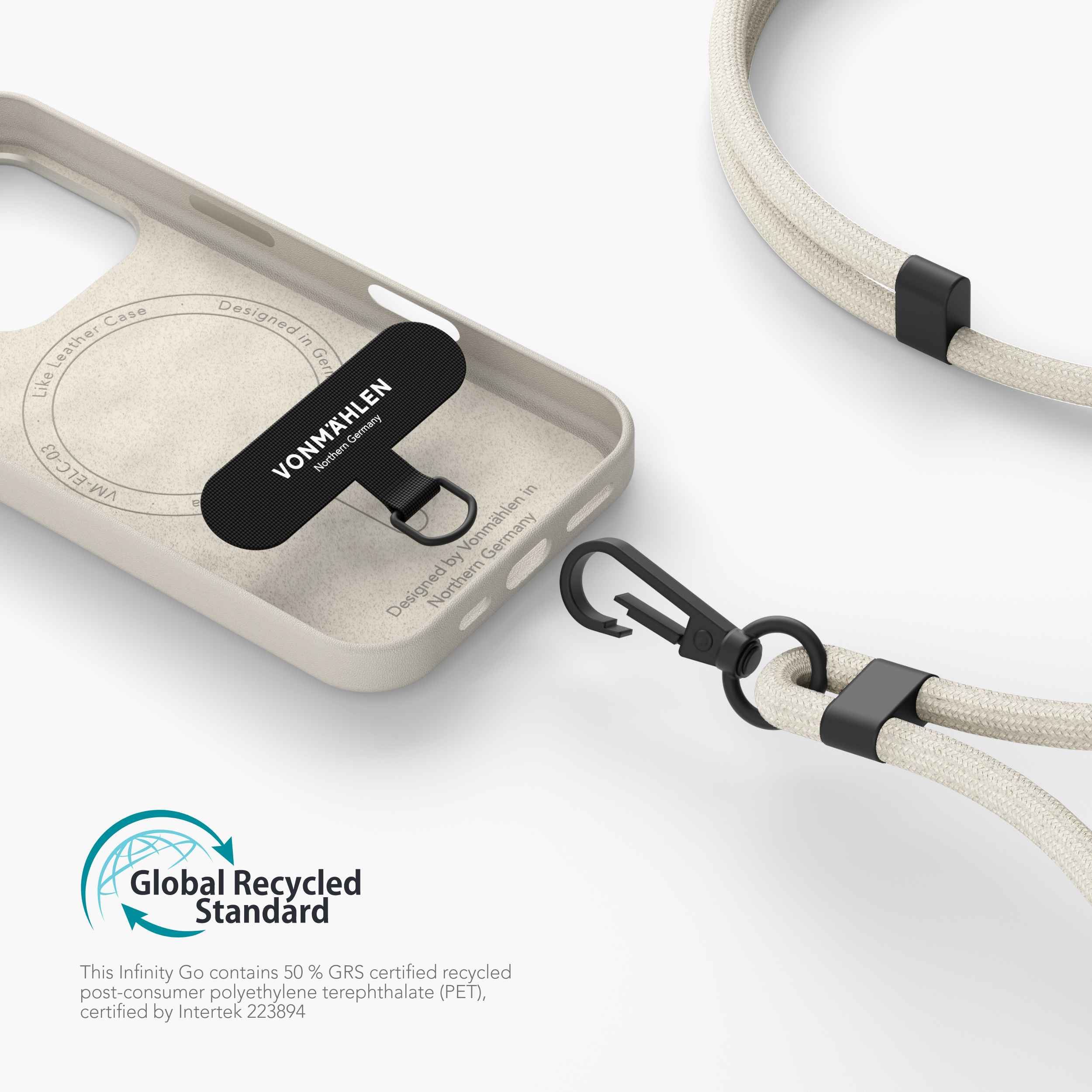 Infinity Go Handy-Kette mit stabilem Anker für geschlossene Smartphone-Hüllen und verstellbarem Band