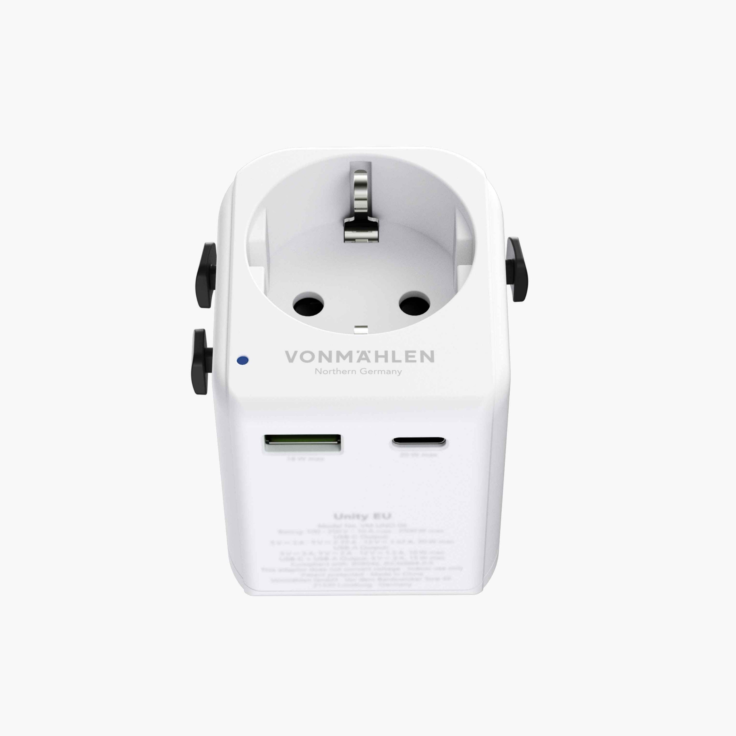 Unity EU Reiseadapter mit 2500 W & USB-C