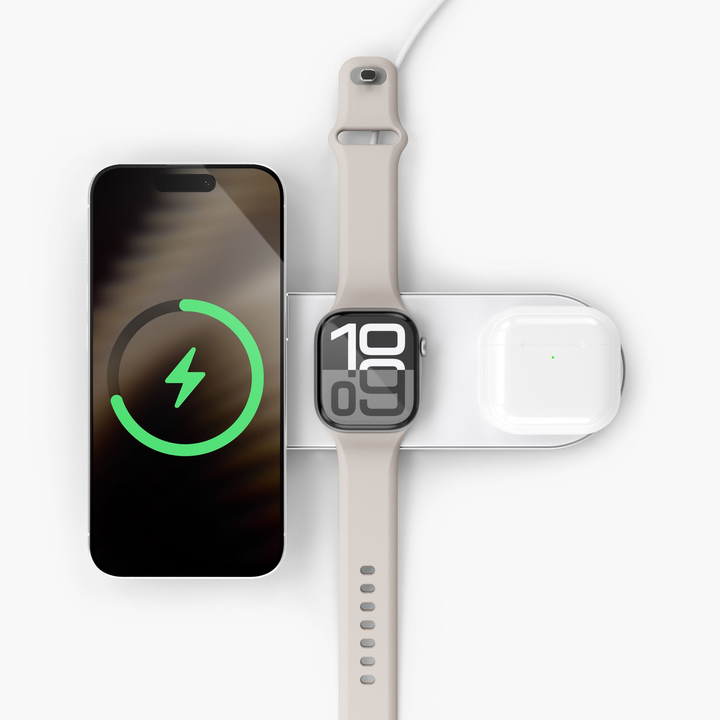 Aura Home – kabellose 3in1 Lade-Station für iPhone, AirPods & Apple Watch mit Magnetfunktion