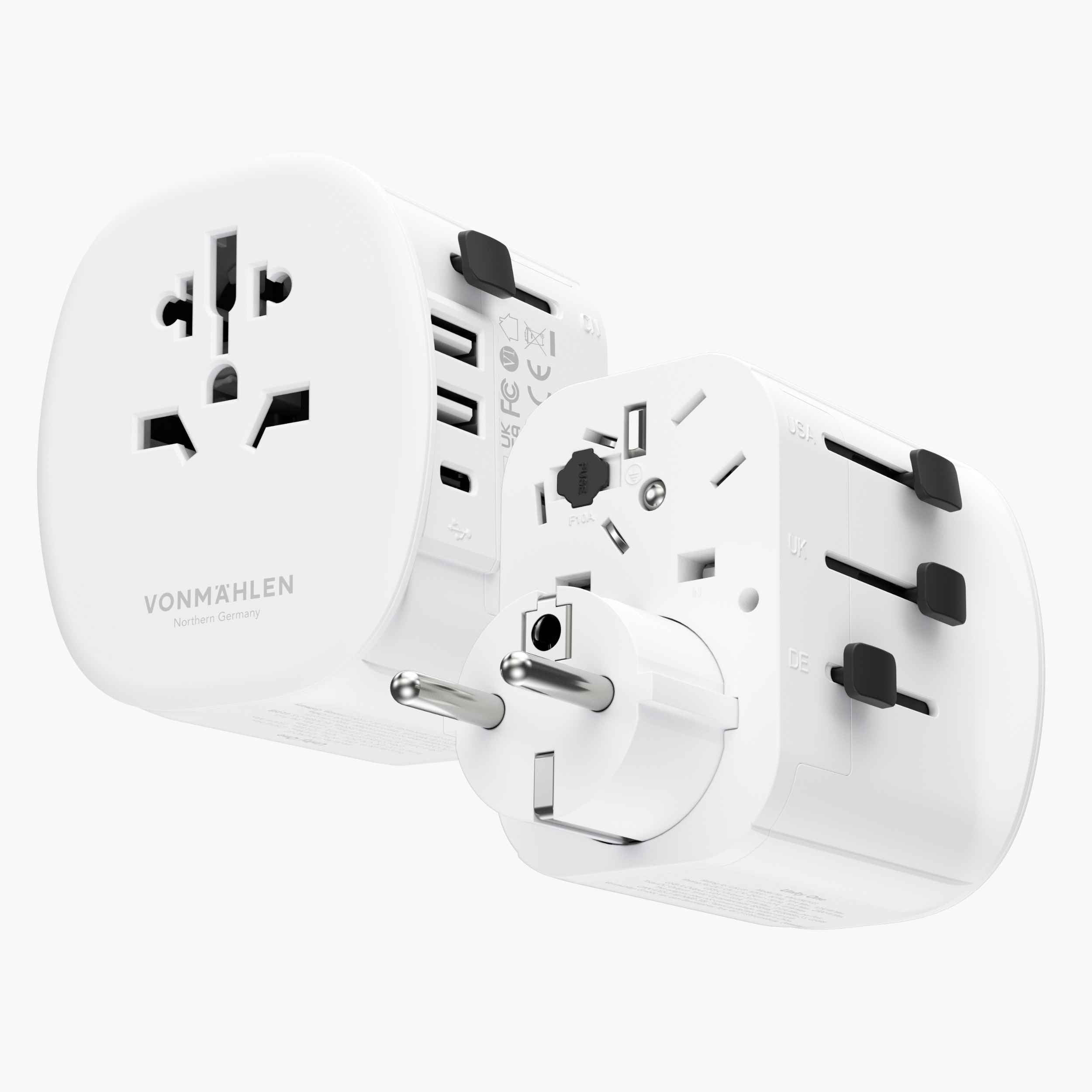 Unity One – kompakter Universal-Reiseadapter mit USB-A und USB-C für 150 Länder