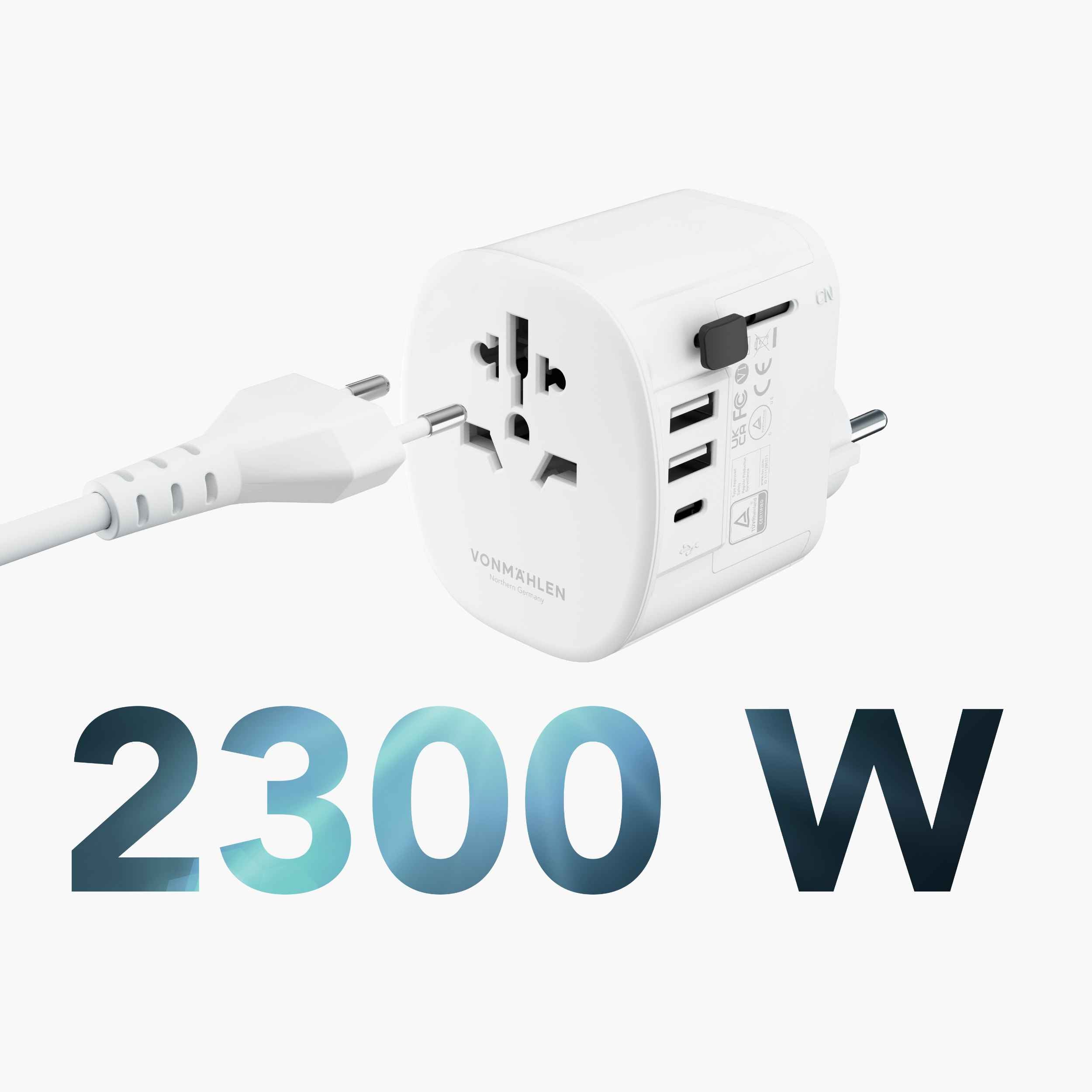 Unity One – kompakter Universal-Reiseadapter mit USB-A und USB-C für 150 Länder