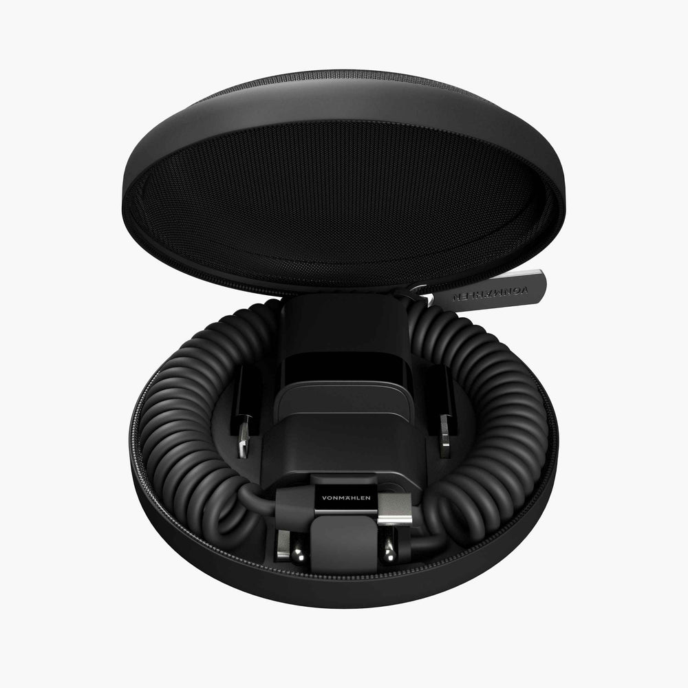 allroundo® GaN – 30 W Schnellladegerät mit integriertem All-in-One Kabel im Travel Case