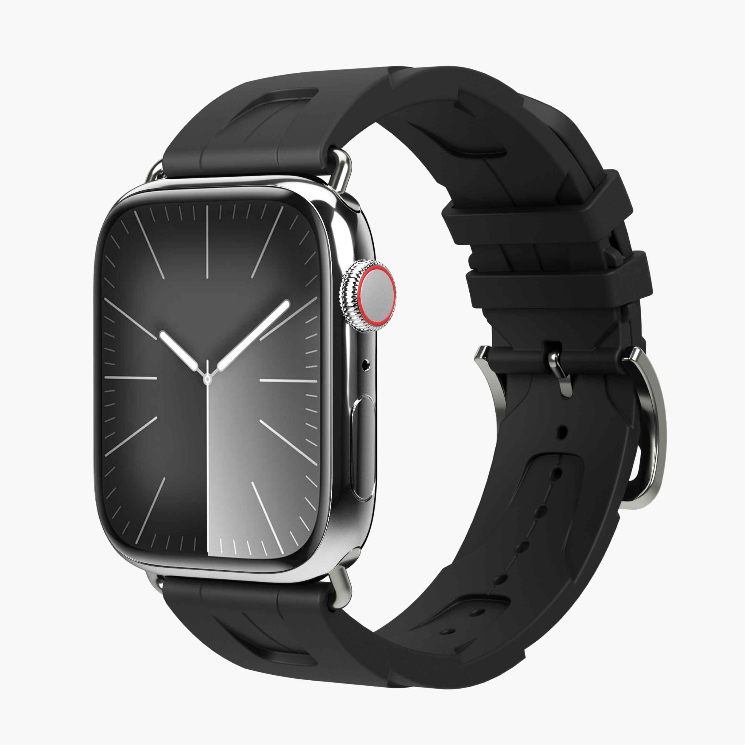 A.R. Exclusive Band – exklusives Apple Watch Silikonarmband mit Edelstahlschließe & Designeroptik