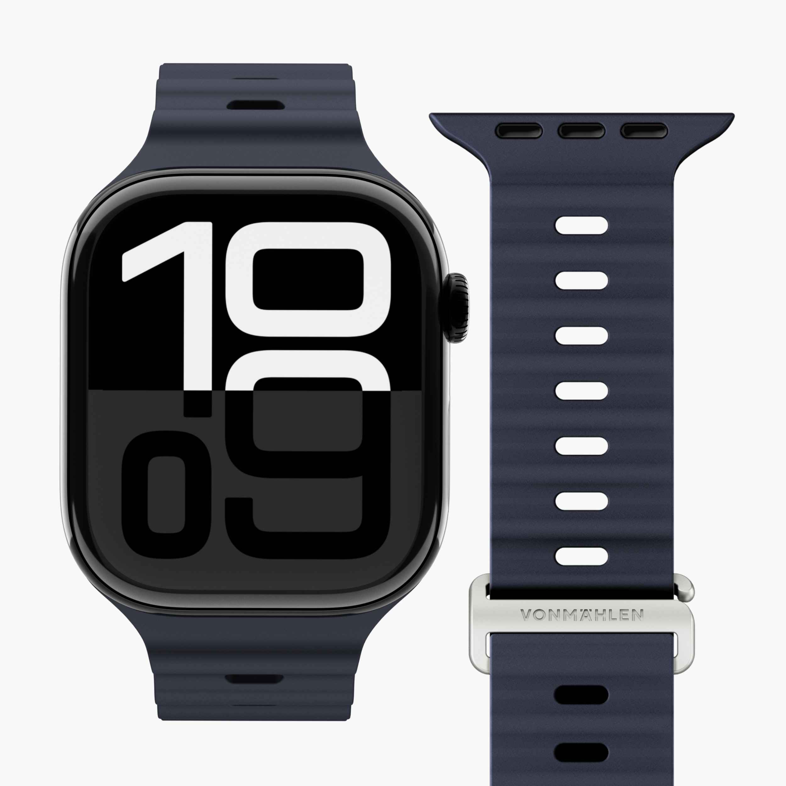 Wave Band 2 – wasserabweisendes Apple Watch Sportarmband mit Druckknopf- und G-Hakenverschluss
