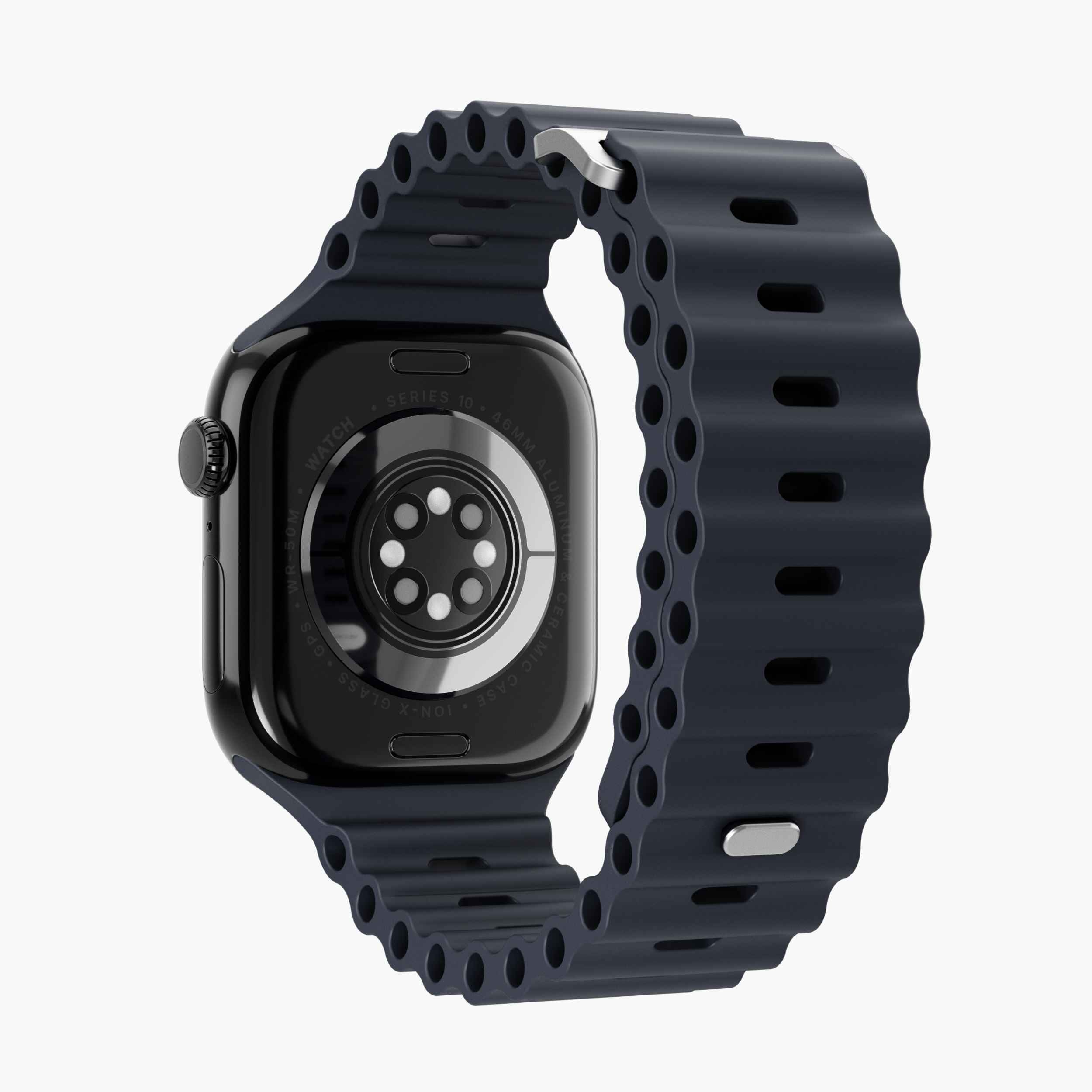 Wave Band 2 – wasserabweisendes Apple Watch Sportarmband mit Druckknopf- und G-Hakenverschluss