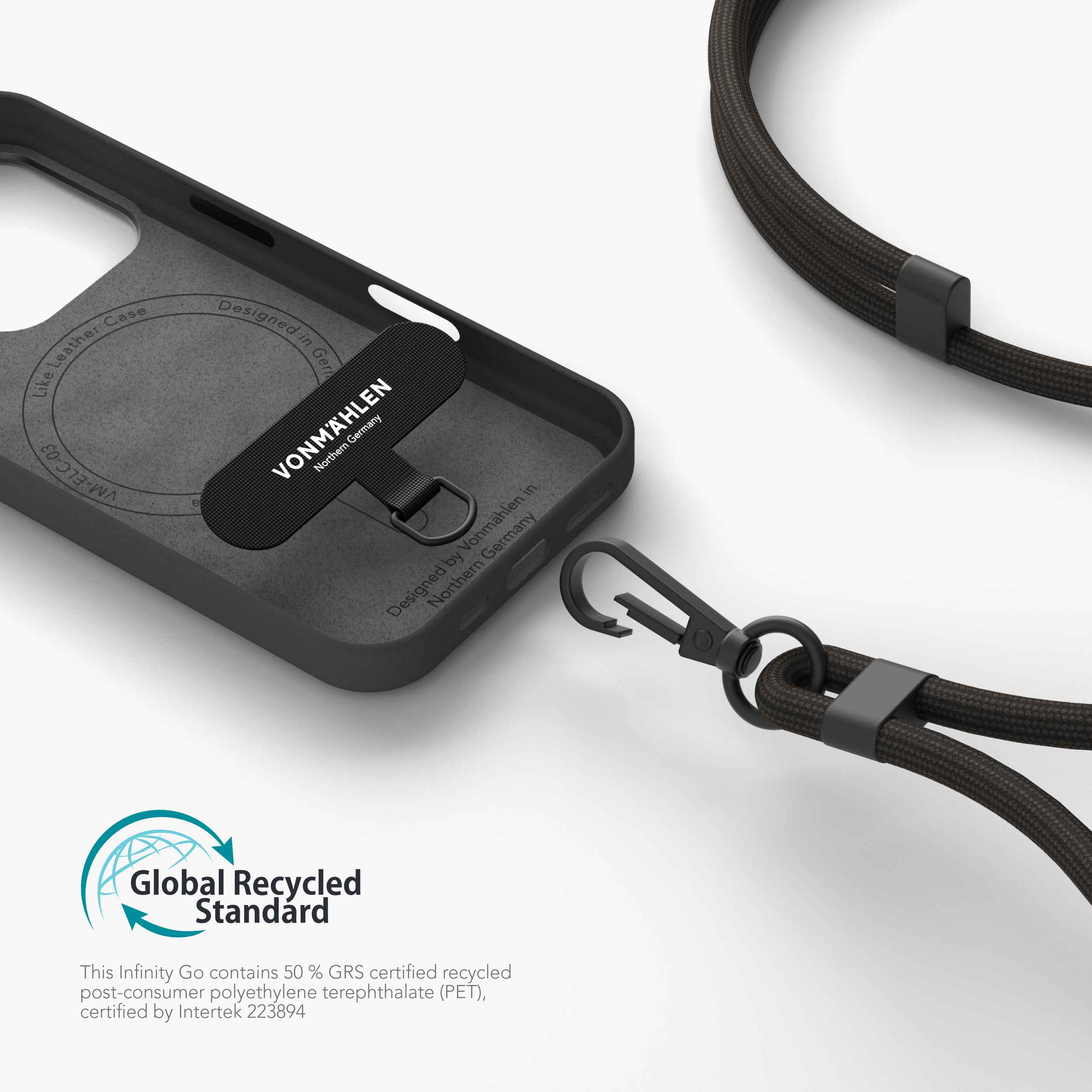 Infinity Go Handy-Kette mit stabilem Anker für geschlossene Smartphone-Hüllen und verstellbarem Band