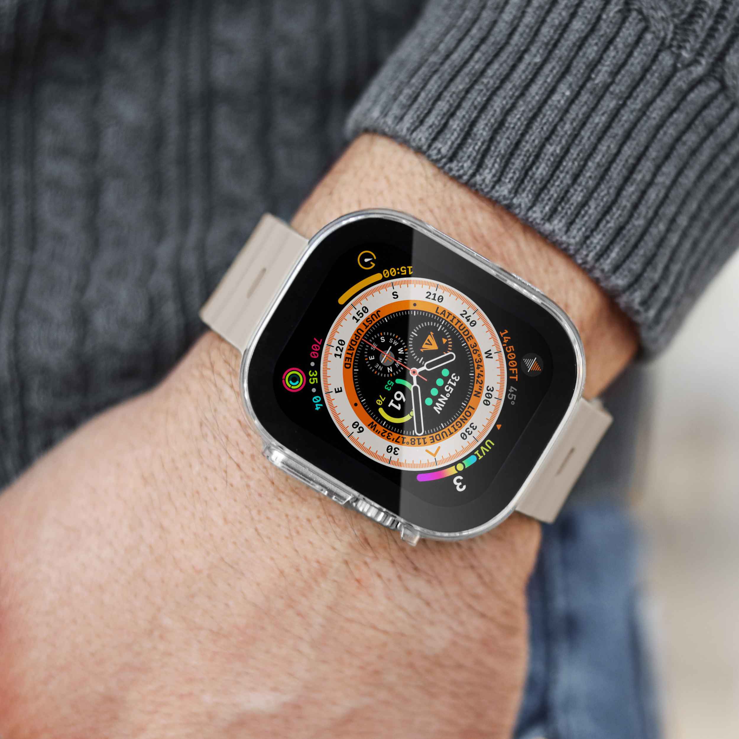 Thin Case – ultradünne Apple Watch-Hülle mit gehärtetem Glas und wasserdichtem Design