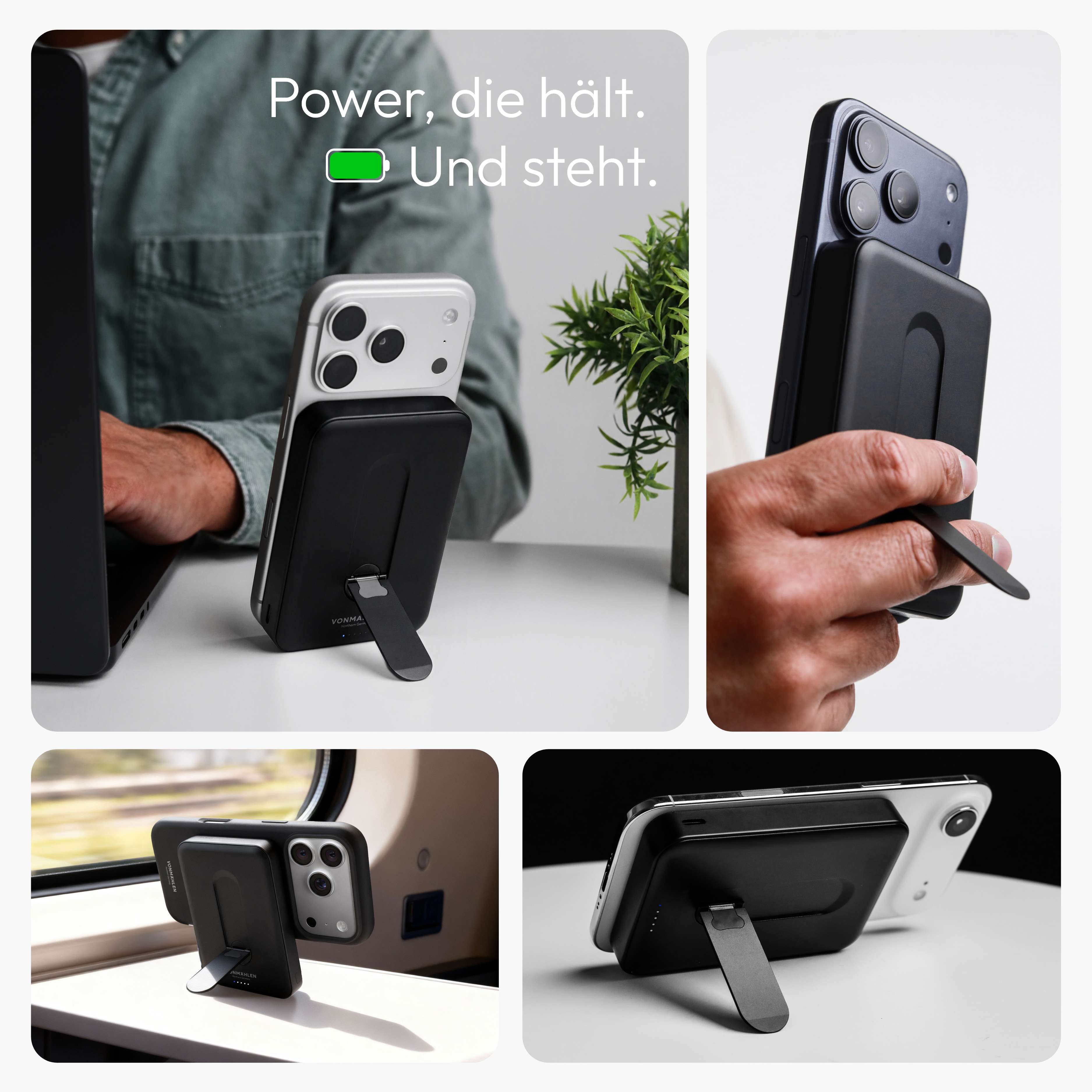 MagSafe Powerbank Evergreen Mag 10000 mit Kickstand für iPhone