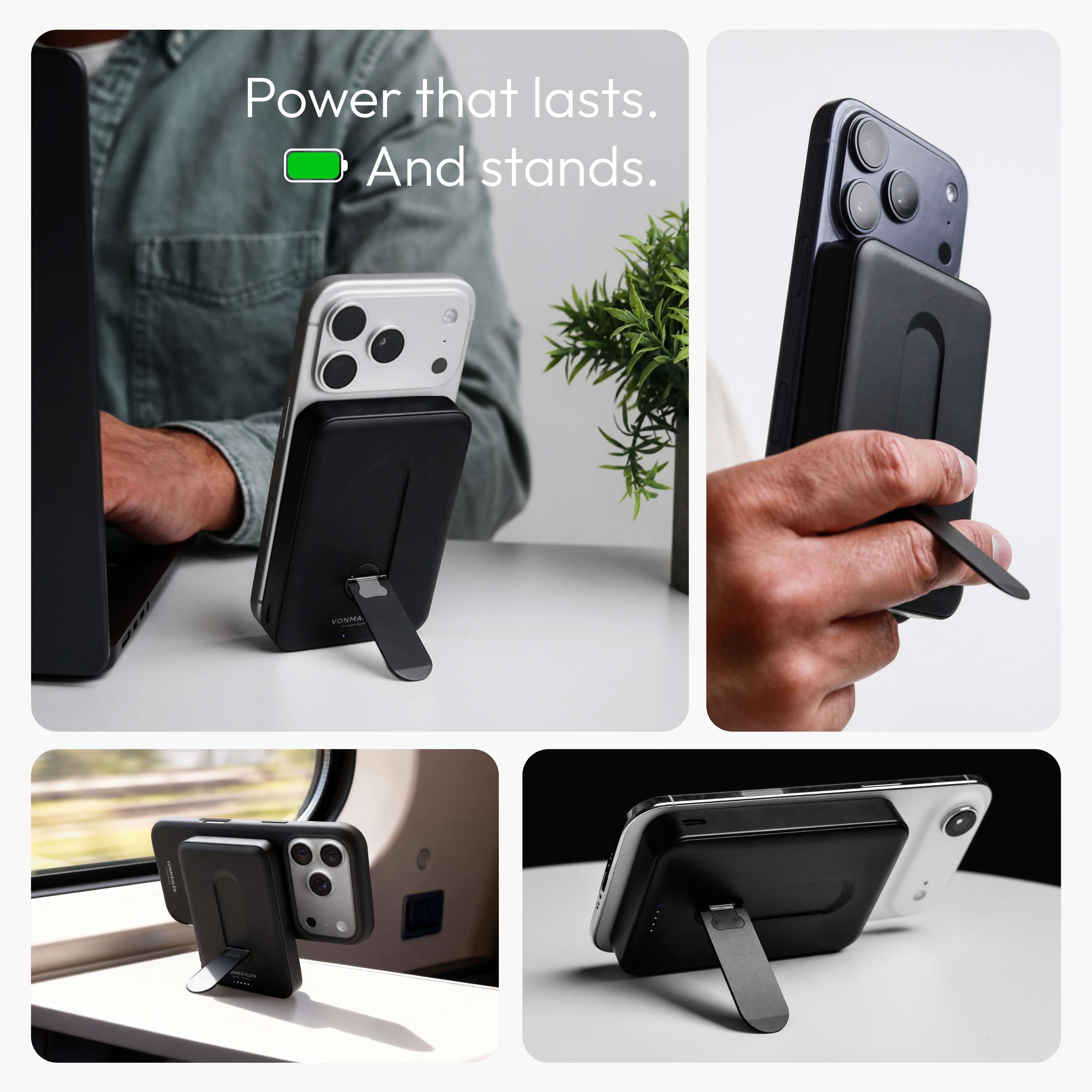 MagSafe Powerbank Evergreen Mag 10000 mit Kickstand für iPhone