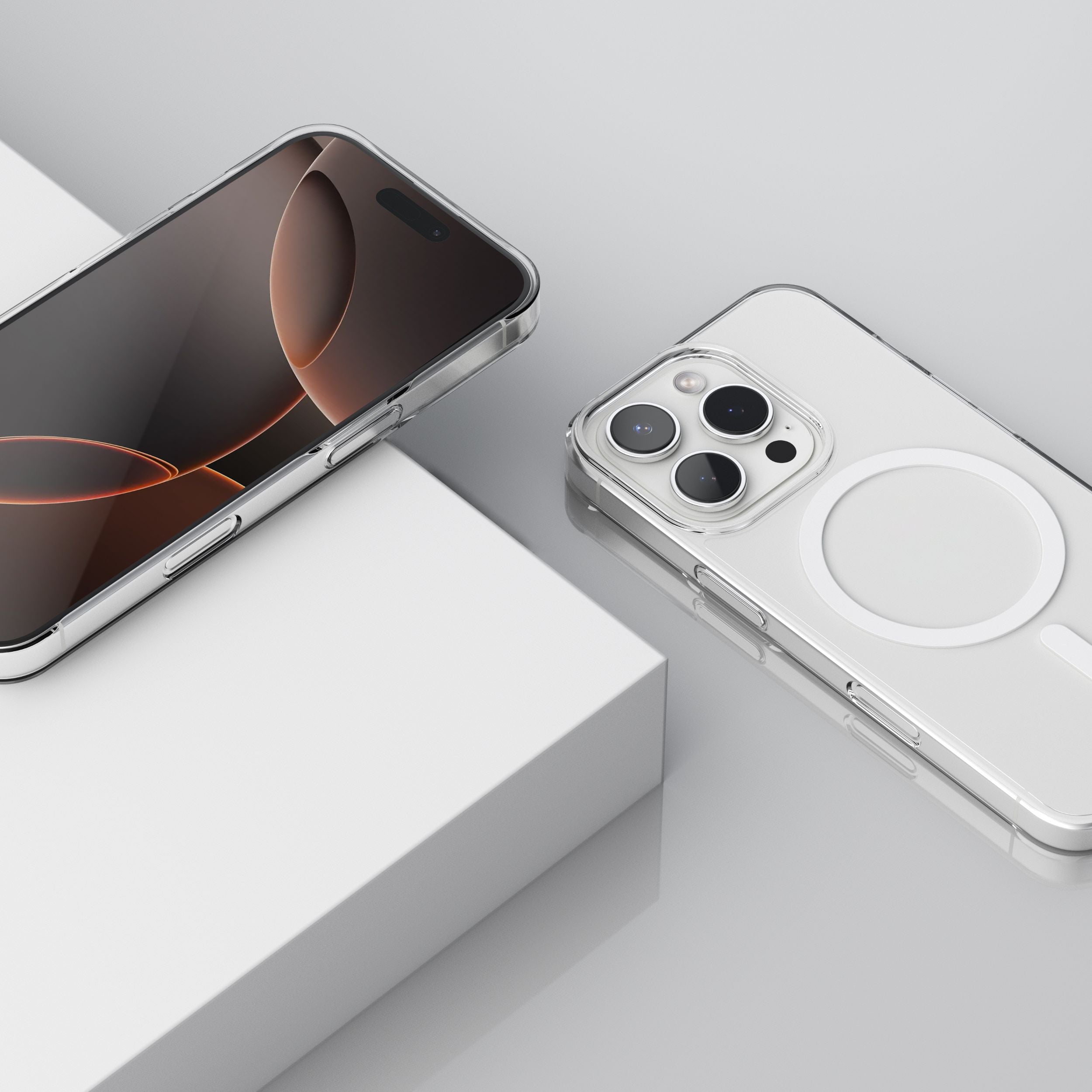 Transparent Case Pro – transparente iPhone-Hülle mit gehärtetem Glas & MagSafe