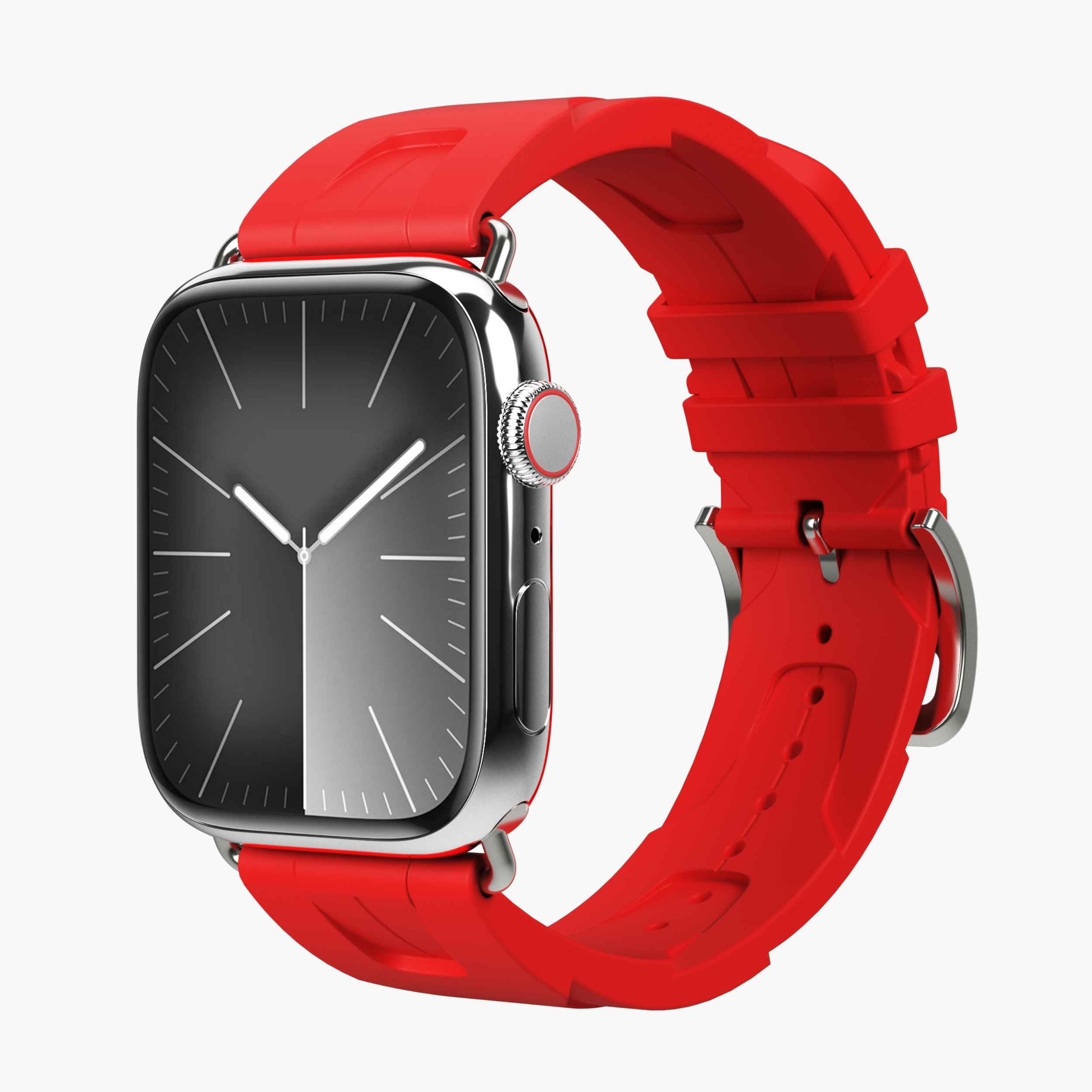 A.R. Exclusive Band – exklusives Apple Watch Silikonarmband mit Edelstahlschließe & Designeroptik