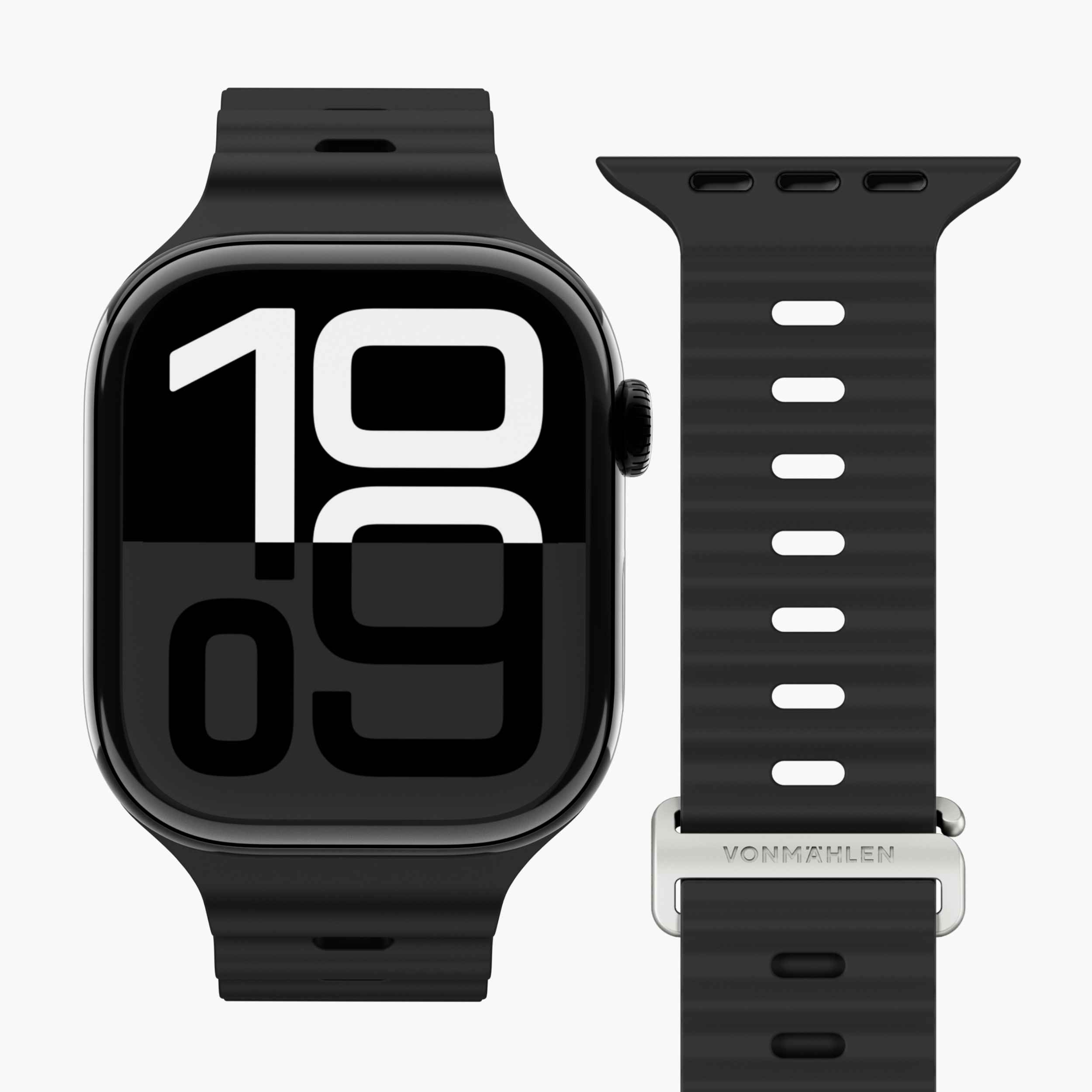 Wave Band 2 – wasserabweisendes Apple Watch Sportarmband mit Druckknopf- und G-Hakenverschluss