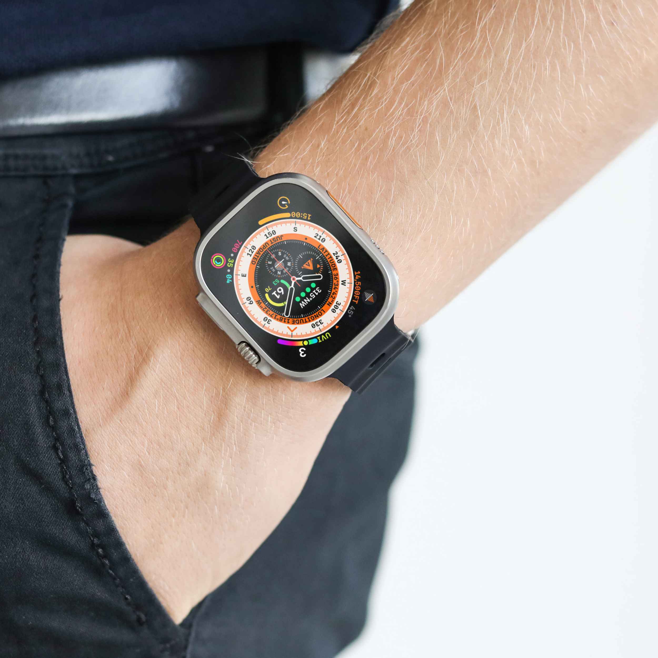 Wave Band 2 – wasserabweisendes Apple Watch Sportarmband mit Druckknopf- und G-Hakenverschluss