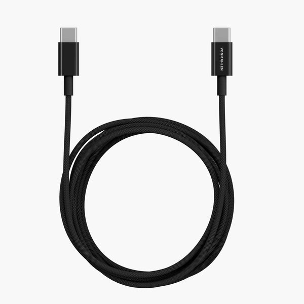 USB-C Kabel 1 M, Geflochten – Lila/gold, Bis 2A, Für Schnellladung & Daten
