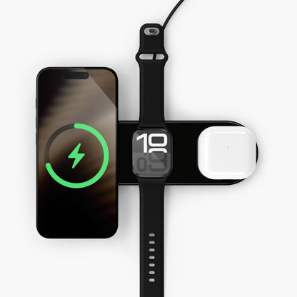 Aura Home – kabellose 3in1 Lade-Station für iPhone, AirPods & Apple Watch mit Magnetfunktion