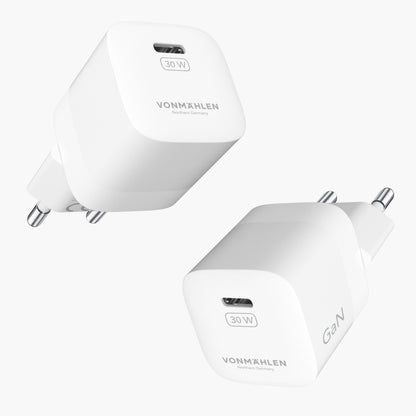 Unity GaN – 30 W Schnellladegerät mit USB-C & Gehäuse aus recyceltem Kunststoff