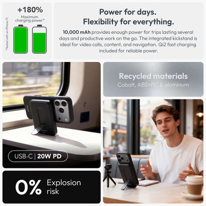 MagSafe Powerbank Evergreen Mag 10000 mit Kickstand für iPhone