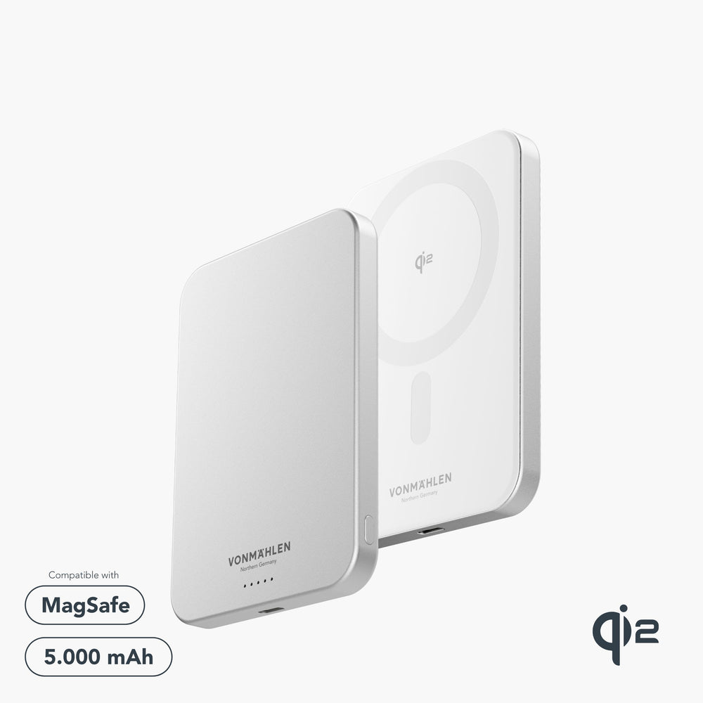REALPOWER PB-5000 MAG Power Bank Ultra Sottile – 5000 MAh, MagSafe, Colore Rosa, Ricarica Magnetica - 5